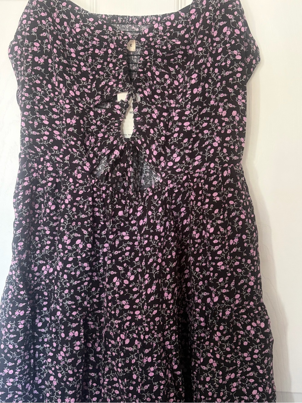 Aeropostale Pink and Black Floral Mini Multi Dress